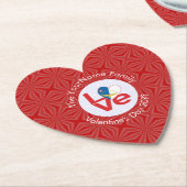 Azorean LOVE Hearth Flag Valentine Personalized  ペーパーコースター (アングル)
