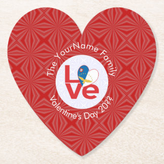 Azorean LOVE Hearth Flag Valentine Personalized  ペーパーコースター