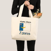 Azores and Azorean Flag Personalized ラージトートバッグ (正面(商品))
