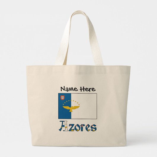 Azores and Azorean Flag Personalized ラージトートバッグ (裏面)