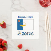 Azores Azorean Flag Blue Personalized Name スタンダードカクテルナプキン (インサイチュ)