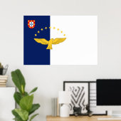 Azores islands flag Print Value Poster Paper ポスター (ホームオフィス)