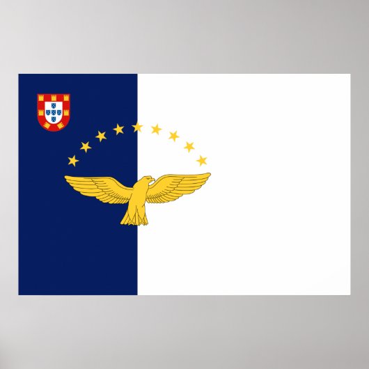 Azores islands flag Print Value Poster Paper ポスター (正面)
