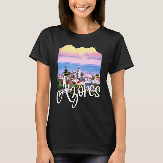Azores Portugal Portuguese Roots Azores Souvenirs Tシャツ (正面)