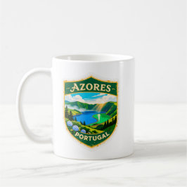 Azores Portugal Travel Badge Mug – Scenic Lagoa da コーヒーマグカップ
