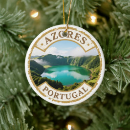 Azores Portugal Travel Badge Ornament – Two-Sided セラミックオーナメント