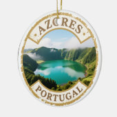 Azores Portugal Travel Badge Ornament – Two-Sided  セラミックオーナメント (左)