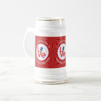 Azores Red LOVE Flag Personalized  ビールジョッキ
