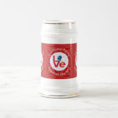 Azores Red LOVE Flag Personalized  ビールジョッキ (中央)