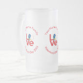 Azores Red LOVE Flag Personalized  フロストグラスビールジョッキ (正面左)