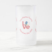 Azores Red LOVE Flag Personalized  フロストグラスビールジョッキ (中央)