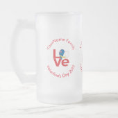 Azores Red LOVE Flag Personalized  フロストグラスビールジョッキ (左)
