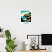 Azores Travel Print Wall Art Azores Wall Hanging H ポスター (ホームオフィス)