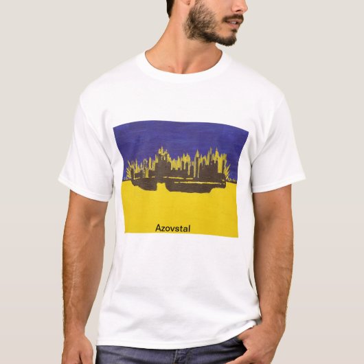 Azovstal Iron and Steel Works, Mariupol,ウクライナ Tシャツ (正面)
