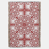 Azra ・幾何赤と白曼荼羅 スローブランケット (正面縦)