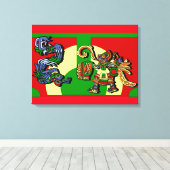 Aztec Artistic Design キャンバスプリント (インサイチュ (ウッドフロア))