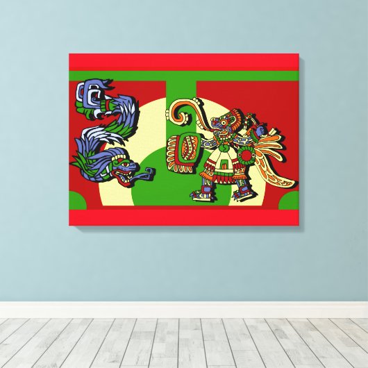 Aztec Artistic Design キャンバスプリント (インサイチュ (ウッドフロア))