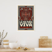 Aztec Culture Wall Art - Bold Red and Black ポスター (キッチン)