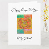 Aztec Design  カード (黄色い花)