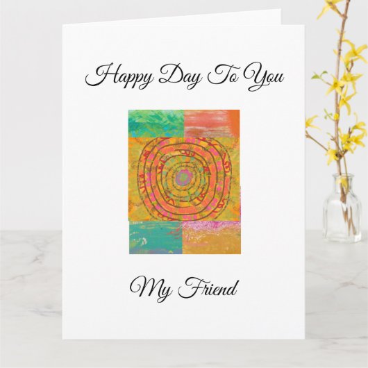 Aztec Design カード (黄色い花)