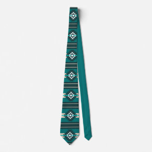 Aztec design in turquoise color ネクタイ