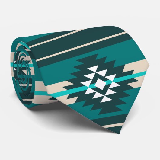 Aztec design in turquoise color ネクタイ (ロール)