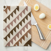 Aztec Diamond Motif Design Browns+Cream キッチンタオル (四つ折り)