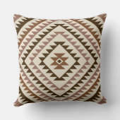 Aztec Diamond Motif Design Browns+Cream クッション (裏面)