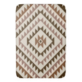 Aztec Diamond Motif Design Browns+Cream バスマット (正面縦)
