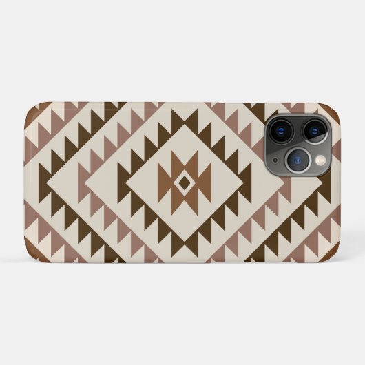 Aztec Diamond Motif Design Browns+Cream Case-Mate iPhoneケース (裏面(横))