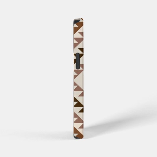 Aztec Diamond Motif Design Browns+Cream iPhoneケース (右側面)