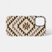Aztec Diamond Motif Design Browns+Cream iPhoneケース (裏面横)