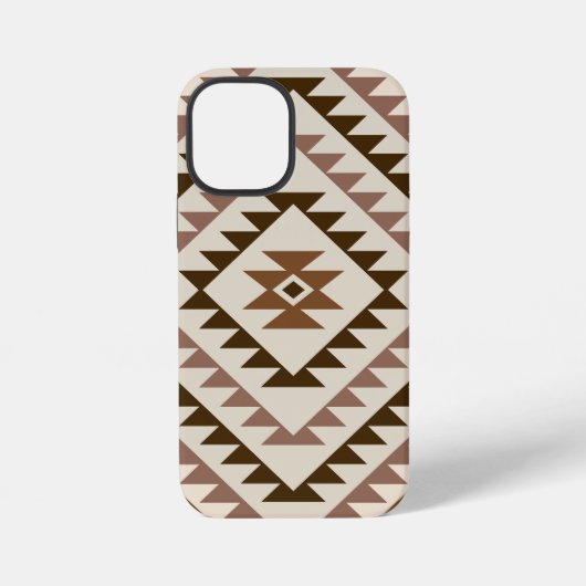 Aztec Diamond Motif Design Browns+Cream iPhoneケース (裏面)