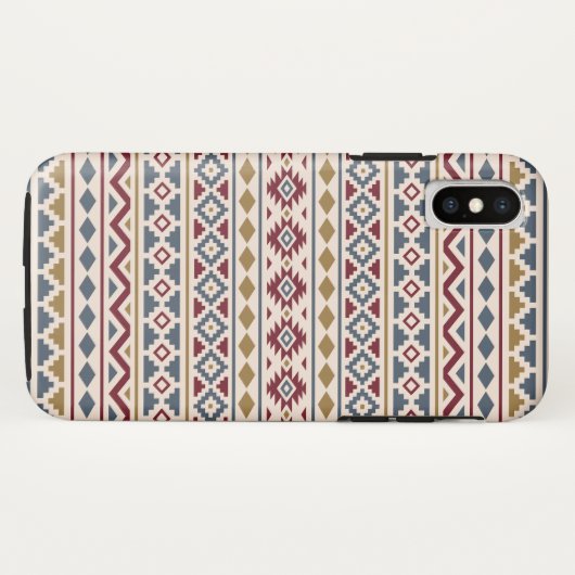 Aztec Essence II Ptn Red Blue Gold Cream Case-Mate iPhoneケース (裏面(横))
