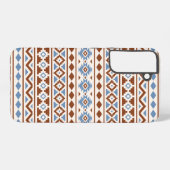 Aztec Essence Pattern II Rust Blue Cream Samsung Galaxyケース (裏面横)