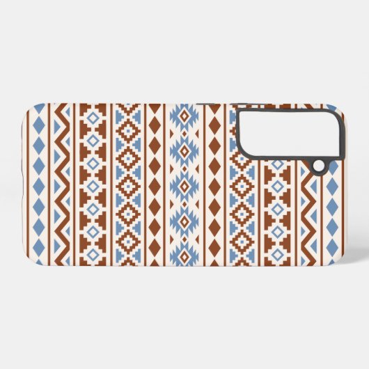 Aztec Essence Pattern II Rust Blue Cream Samsung Galaxyケース (裏面横)