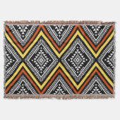 Aztec Geometric Boho Throw Blanket スローブランケット (正面)