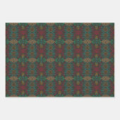 Aztec Native American Geometric Lined Pattern Art ラッピングペーパーシート (正面3)