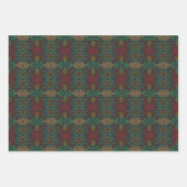 Aztec Native American Geometric Lined Pattern Art ラッピングペーパーシート (正面)
