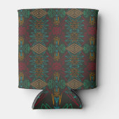 Aztec Native American Geometric Lined Pattern Art 缶クーラー (正面)
