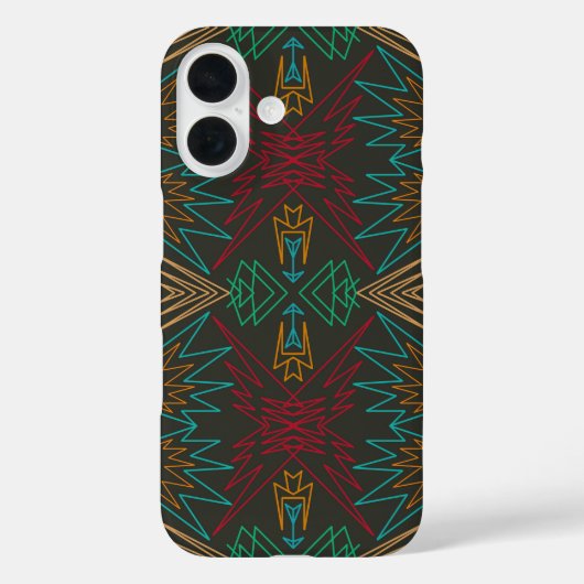 Aztec Native American Geometric Lined Pattern Art Case-Mate iPhoneケース (裏面)