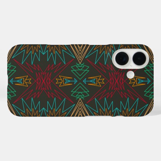 Aztec Native American Geometric Lined Pattern Art Case-Mate iPhoneケース (裏面 (横))