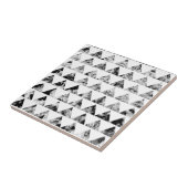 Aztec Print Zwart Wit Black White タイル (側面)