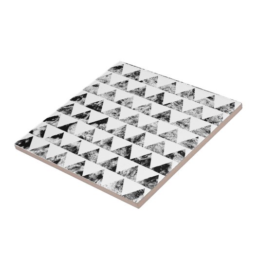 Aztec Print Zwart Wit Black White タイル (側面)