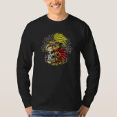 Aztec Skull Jaguar Warrior Mask Ancient Mayan Myth Tシャツ (正面)
