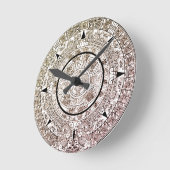 Aztec Solar Disk Calendar ラウンド壁時計 (傾斜)