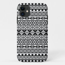 Aztec Stylized Pattern Black & White