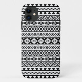 Aztec Stylized Pattern Black & White iPhone 11 ケース