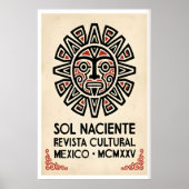 Aztec Sun Print - Geometric Rays, Bold Contrast ポスター (正面)