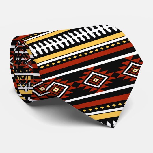 Aztec Tribal Pattern ネクタイ (ロール)